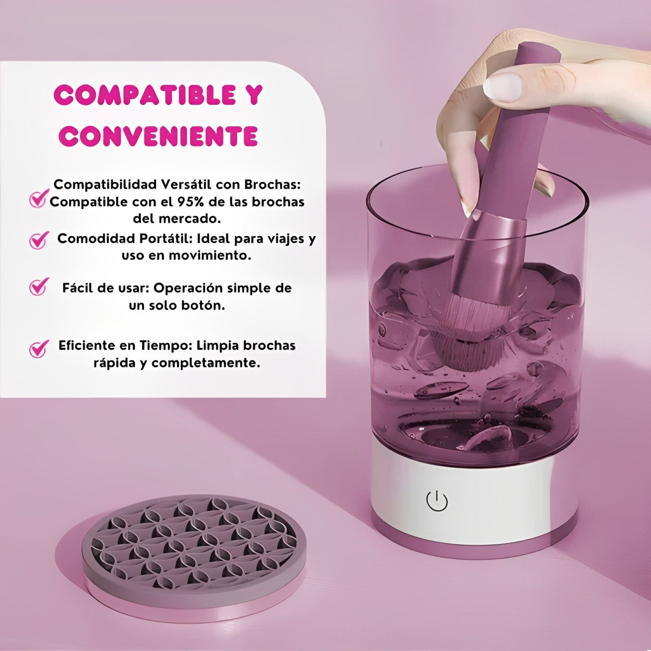 Limpiador de Brochas Automático + Kit de Brochas de REGALO