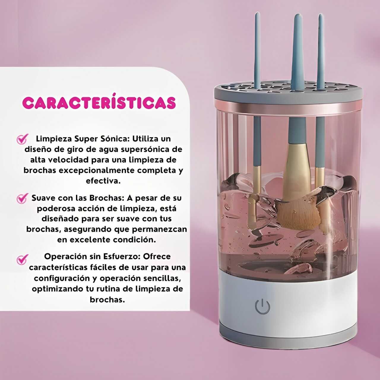 Limpiador de Brochas Automático + Kit de Brochas de REGALO