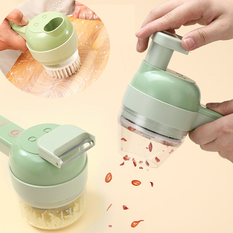 🥒PICADOR CORTADOR DE VERDURAS ELÉCTRICO MULTIFUNCION 4 EN 1🥒 - VirtuCompra