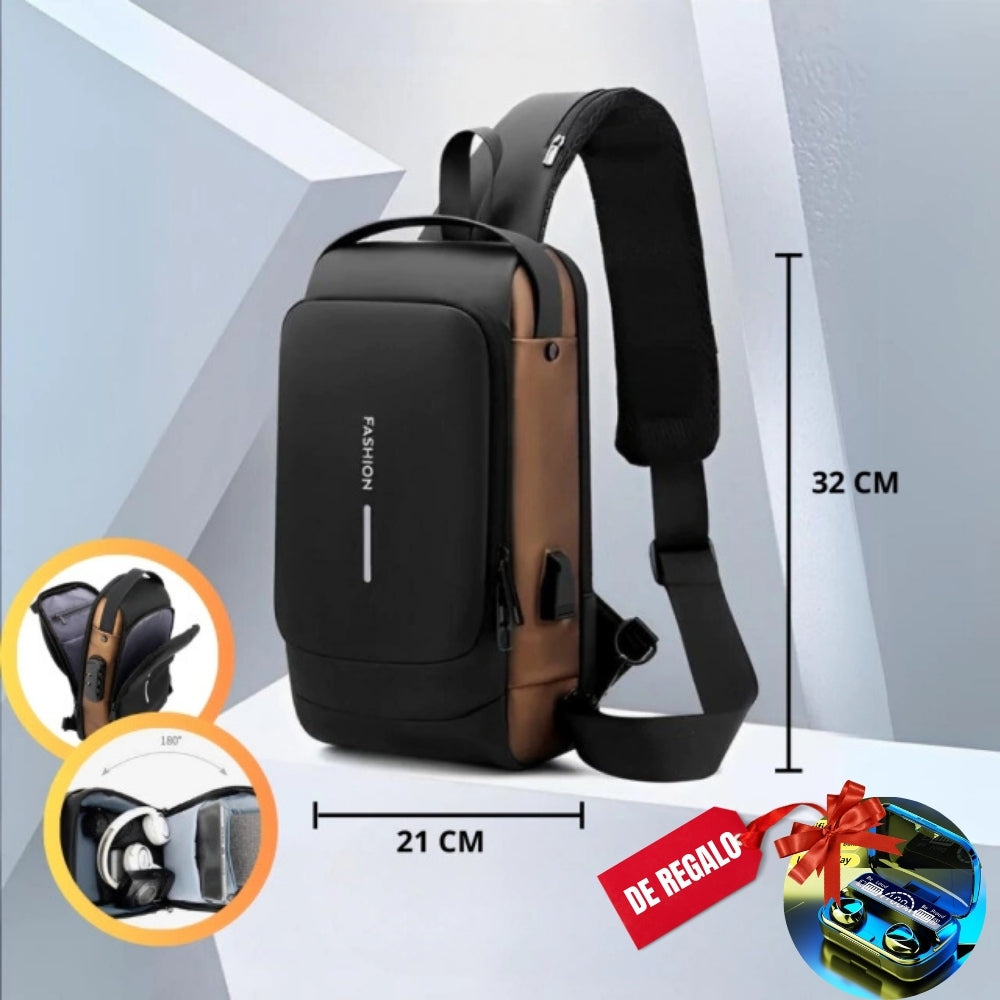 Bolso/Mochila Antirrobo Impermeable + Auricular B3 Pro de Regalo