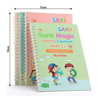 SET DE 4 LIBROS DE CALIGRAFIA CON TINTA MÁGICA REUTILIZABLE - VirtuCompra