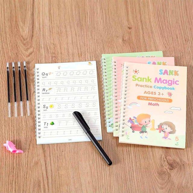 SET DE 4 LIBROS DE CALIGRAFIA CON TINTA MÁGICA REUTILIZABLE - VirtuCompra